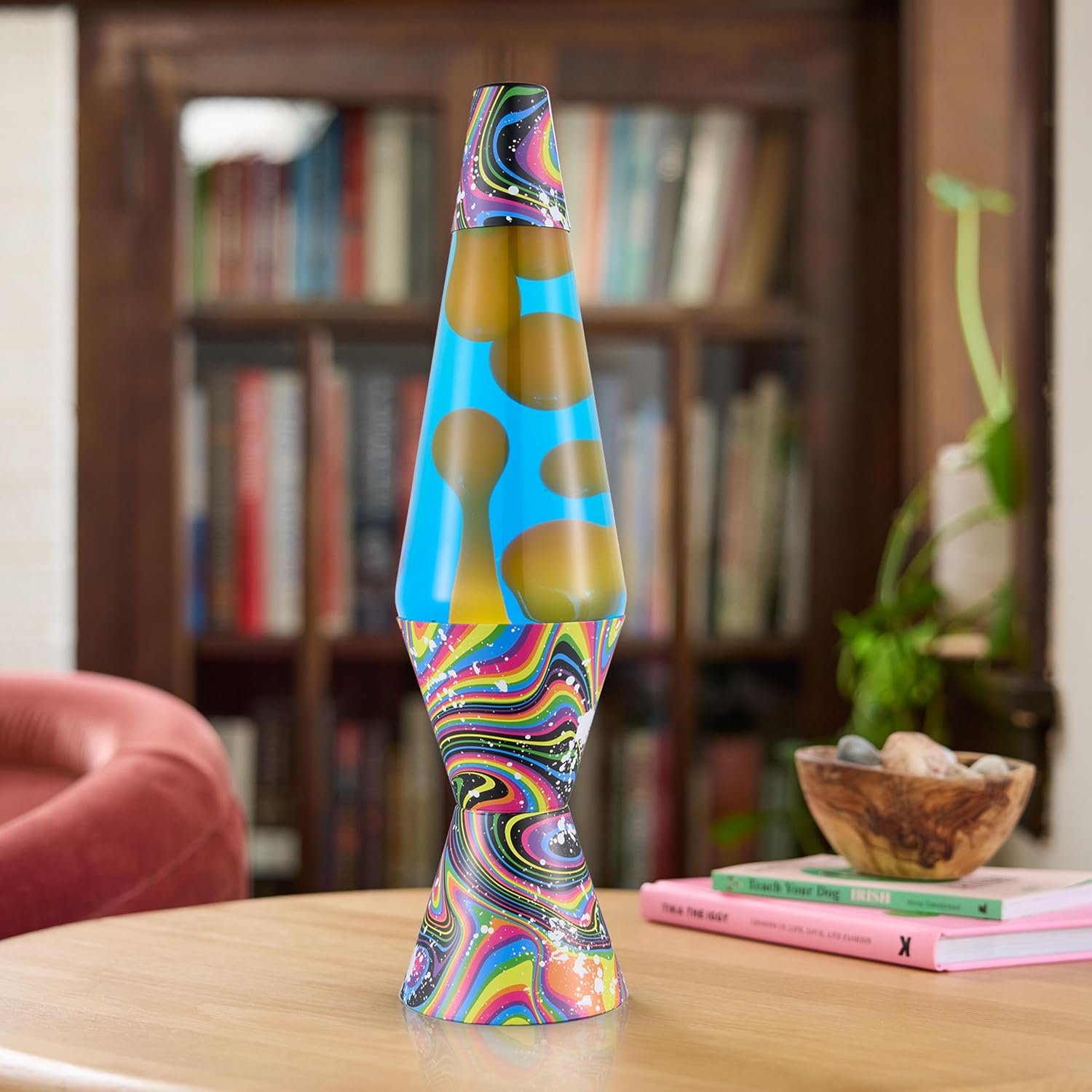 Lava The Original Lamp - 14.5 Splattered Distortion ?C Classic Liquid Motion Lamp - Orange Wax and Blue Liquid - Item #2427 (Amazon Exclusive) - Image 4