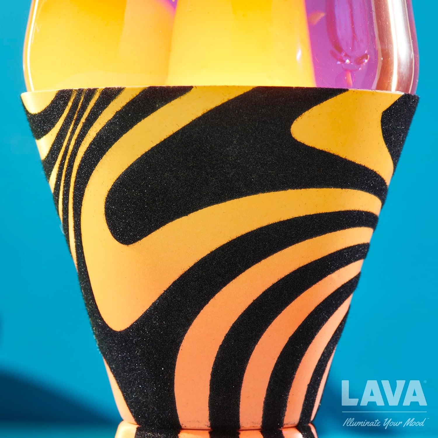 Lava? Lamp - 14.5” Groovy Gradient Flocked Base - The Original Motion Light - Yellow Wax and Purple Liquid - Item #2015 - Image 5